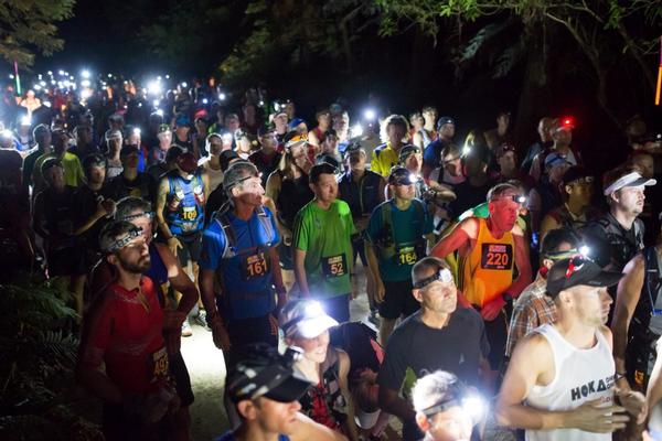 Runners assembed at the start of the 2013 Vibram Tarawera Ultramarathon. 